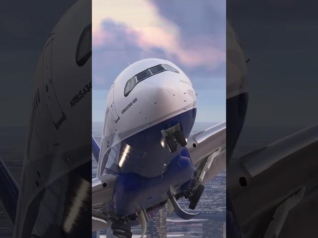 Iconic Airbus A340 Flys Extremely Low At DUBAI!!️#shorts #dubai