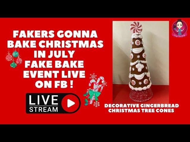 Let's Fake Bake Decorative Gingerbread Christmas Tree Cones - Christmas in July!