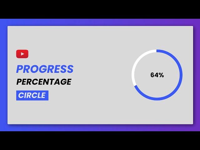 Progress Percentage Circle Design | HTML And CSS