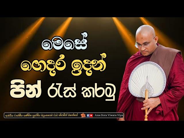 මෙසේ ගෙදර ඉදන් පින් රැස් කරමු |Ven Balangoda Radha Thero  Ama Dora Viwara Viya