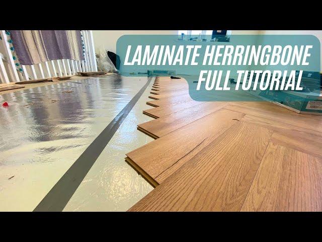 Laminate Herringbone flooring installation. Full tutorial. Kronotex