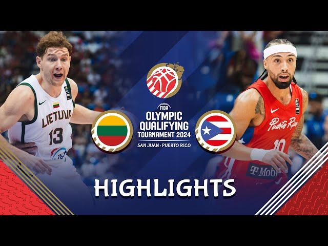 Final: Lithuania  vs Puerto Rico  | Highlights | FIBA OQT 2024 Puerto Rico