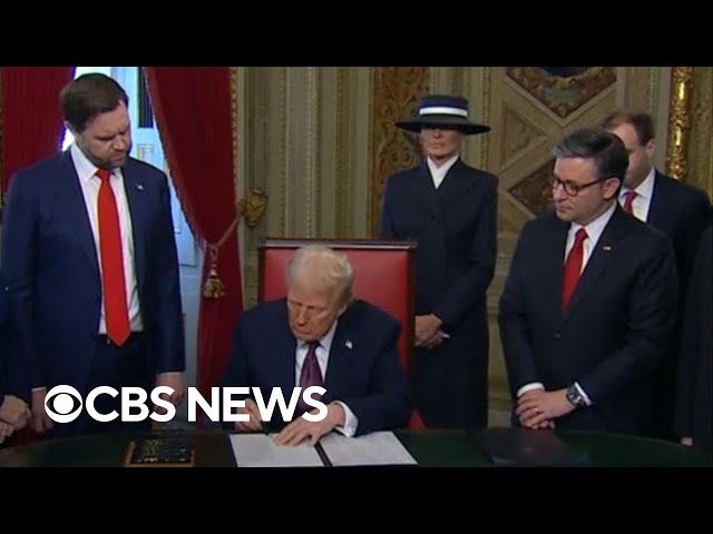 Trump signs executive orders after inauguration