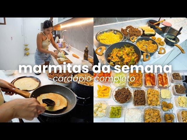 fazendo marmitas da semana, cardápio saudável e completo, lanches práticos, organizando geladeira