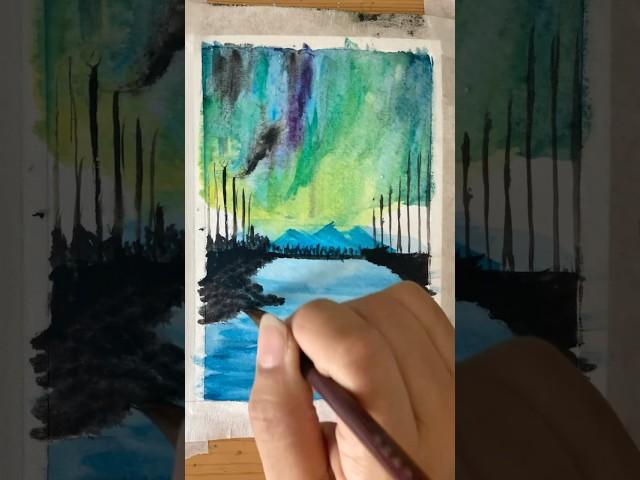 wait easy watercolor painting #easy #art #shorts #music #watercolor