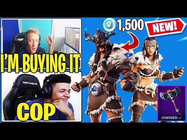 Tfue BUYS & Streamers React to *NEW* FYRA and JAEGER Skins!! (Battle Axe)