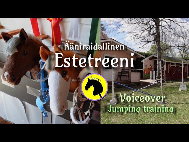 Voiceover jumping training with 2 hobbyhorses! // Silver & Queen