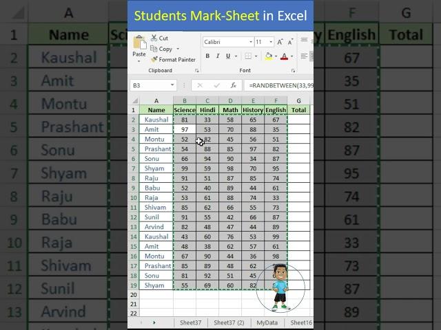 Excel Interview Question Students Marksheet in Excel #excel #exceltips #exceltutorial #msexcel