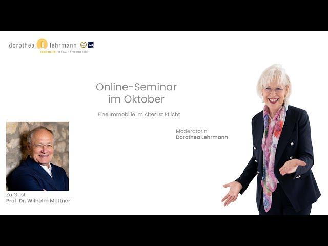 Online-Seminar im Oktober: Eine Immobilie im Alter ist Pflicht!