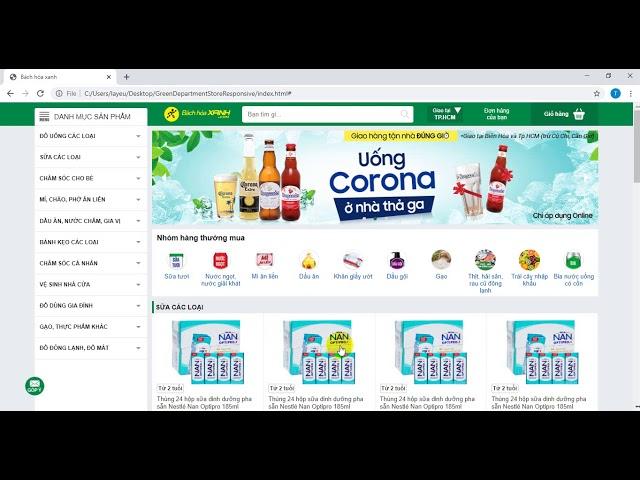 Lập trình web bán hàng cơ bản (Thuần html, css, javascript)