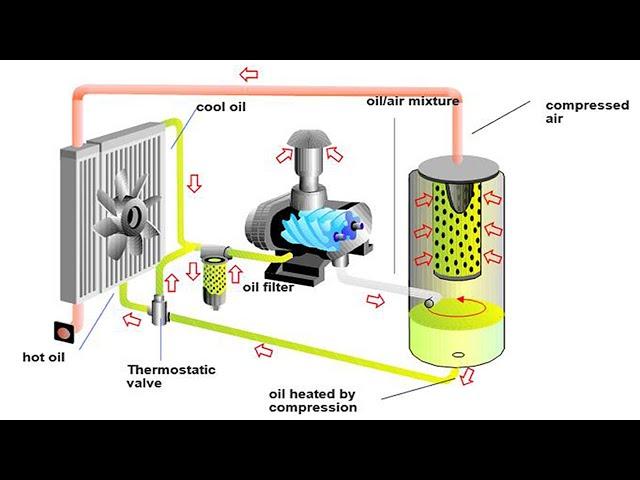 Tutorial how to learn the working principle of screw type air compressor &install it