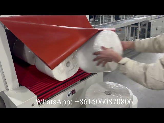 High speed automatic 50 rolls per minute maxi roll paper wrapping machine