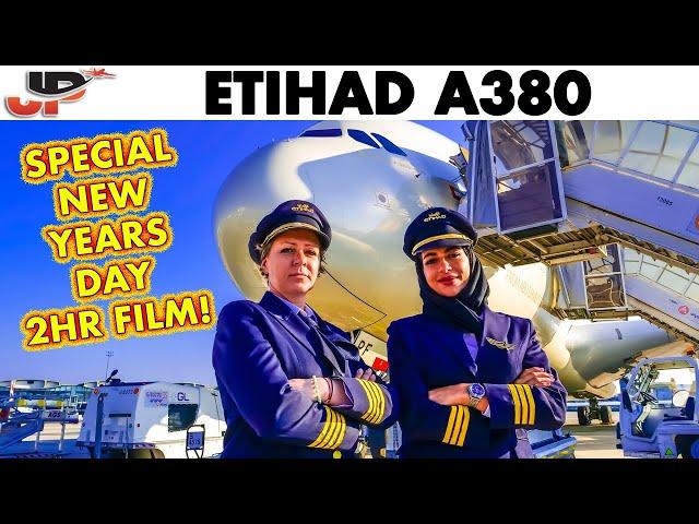 ETIHAD Airbus A380 Full Cockpit Flight Abu Dhabi to Paris | 2 Hour Film