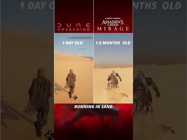 Dune Awakening vs Assassin's Creed Mirage - Running Animation in Sand Comparison #duneawakening
