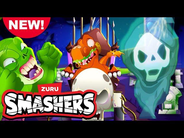 Enter The Halloween Horror House! BOO! | Smashers | Dinosaur Day Cartoon For Kids  Dino Minis  NEW