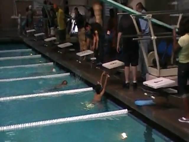 Brandon's 1st place on back stroke in swim meet