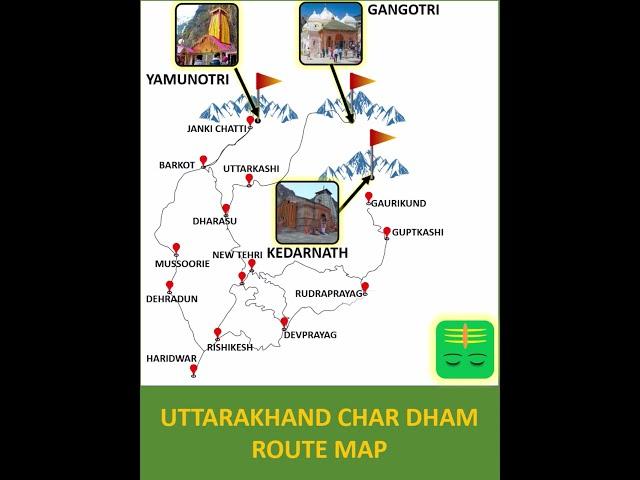 #shorts | short | Uttarakhand Char Dham Route Map | Char Dham Yatra Route #short