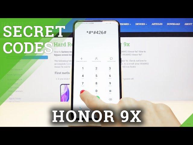 All Secret Codes of on Honor 9x - Testing Menu / Device Info