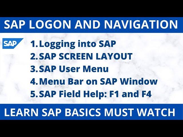 SAP LOGON and Navigation Tutorial I SAP Beginners Must Watch this video II Learn SAP Basics Tricks I