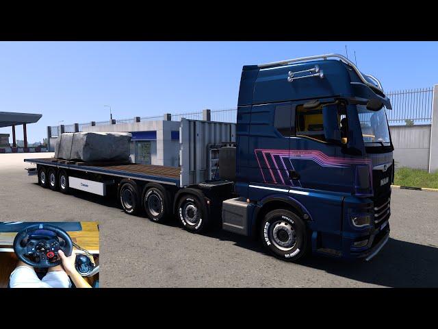 Realistic Marble Blocks Delivery Through Intense Traffic | Euro Truck Simulator 2 Gameplay