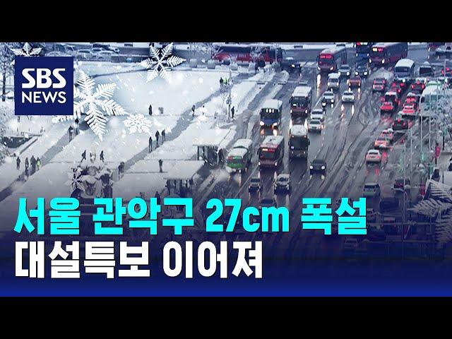 [날씨] 서울 관악구 27cm 폭설…대설특보 이어져 / SBS