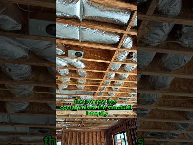 The floor joist are destroyed with too many holes. #homeinspection #whatthefriday