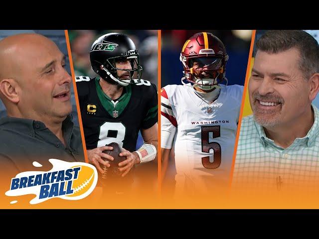 Jayden Daniels vs. Russell Wilson, Is the Jets offense an actual threat? | NFL | BREAKFAST BALL