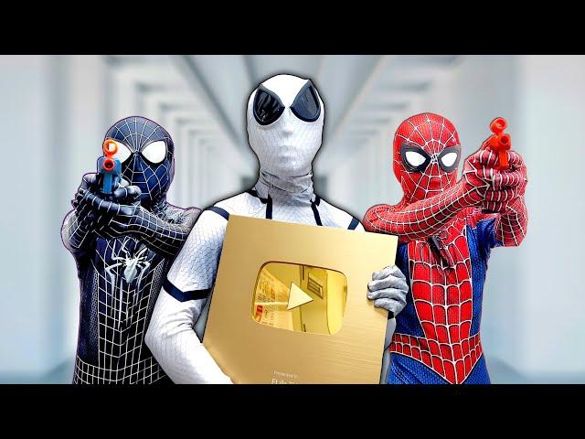 TEAM SPIDER-MAN vs BAD GUY TEAM || Take Back GOLD YOUTUBE PLAY BUTTON ( Live Action )