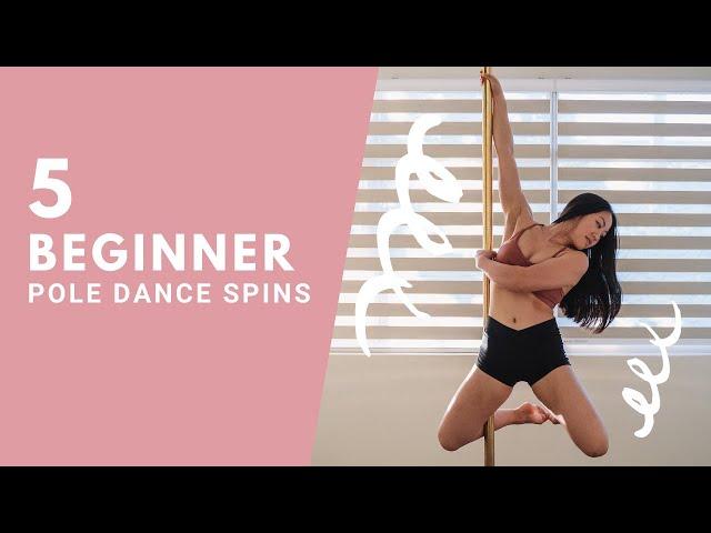 5 BEGINNER POLE DANCE MOVES | Easy step by step pole dancing tutorial for beginners