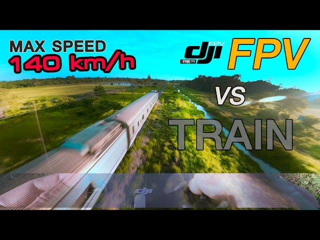 DJI FPV MAX SPEED 140 km/h vs TRAIN - UNCUT FLIGHT[M-MODE] || DJI ACTION2 FOOTAGE[2.7K] FPV THAILAND