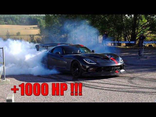 BRUTAL 1000+ hp ProCharged Viper BURNOUT!!