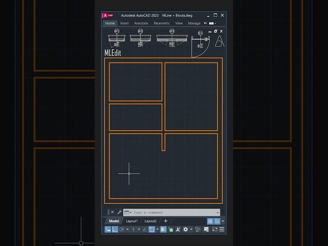 AutoCAD MLine - AutoCAD Tutorials #architecture #autocad #architect