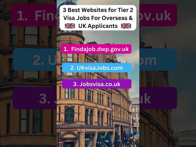 UK Jobs with Visa Sponsorship 2024   | Top 3 UK Best Job Websites