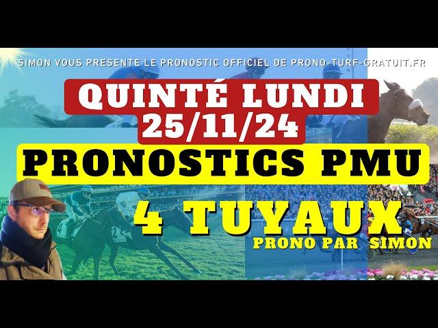 Pronostic Quinté du Lundi 25/11/2024 : Pronostics PMU, 4 Tuyaux, Bases Solides et Tocard du jour