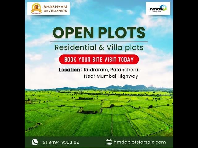 Open plots for sale in Rudraram, Patancheru Near Mumbai Highway #openplots #hyderabad #plots #villa