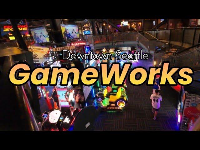 Walking Tour inside GAMEWORKS in Downtown Seattle WA State "YOUR ENTERTAINMENT DESTINATIONG"