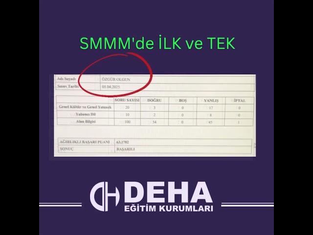 Smmm Sgs Sınavı Başarı Tablomuzdan kesitler-13:#dehaegitim #dehaeğitimkurumları #smmm #smmmsgs
