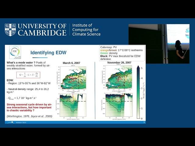 SHORT TALKS: 22/9/22 Chaotic & Forced Variability in the North Atlantic Eighteen Degree Water (EDW)