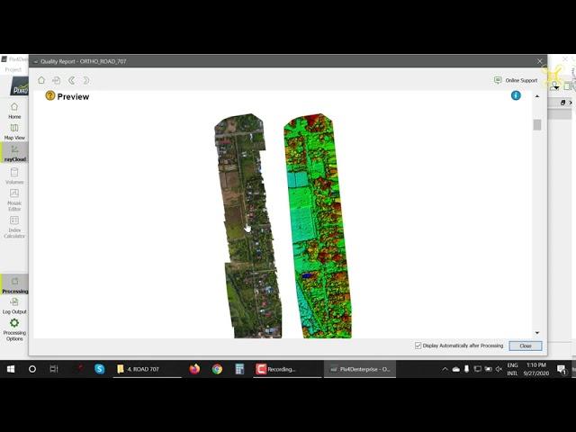 PIX 4D Mapper - Road Orthophoto, DSM, DEM processing drone image using Pix4D Mapper