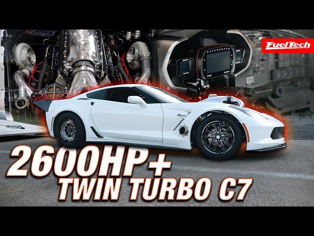 2600HP TWIN TURBO CORVETTE C7 on our HUB DYNO | Vengeance Racing