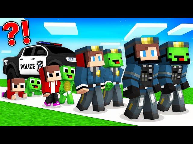 Mikey and JJ FROM BIRTH TO POLICEMAN in Minecraft (Maizen)