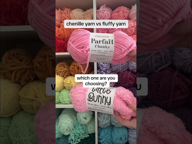 chenille yarn vs fluffy yarn ️ which one are you choosing? #crochet #amigurumi