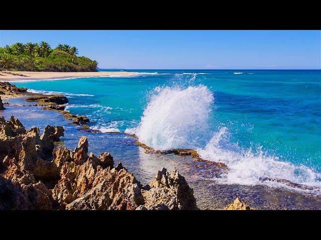 Splashing Waves All Day on Playa Encuentro - Refreshing and Relaxing on a Hot Summer Beach