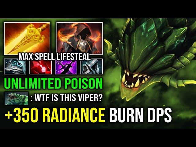 WTF 350 Radiance Flame Burn DPS 1v5 Spell Lifesteal Unlimited Poison Max Range Viper Dota 2