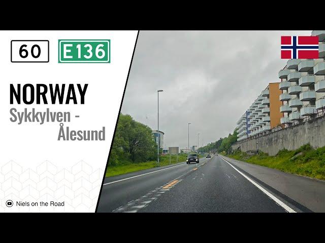 Driving in Norway: Fylkesvei 60, E39 & E136 from Sykkylven to Ålesund