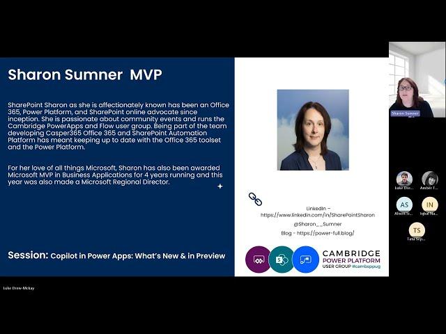 Autumn Event Sharon Sumner MVP: Copilot in Power Apps: What’s New & in Preview!