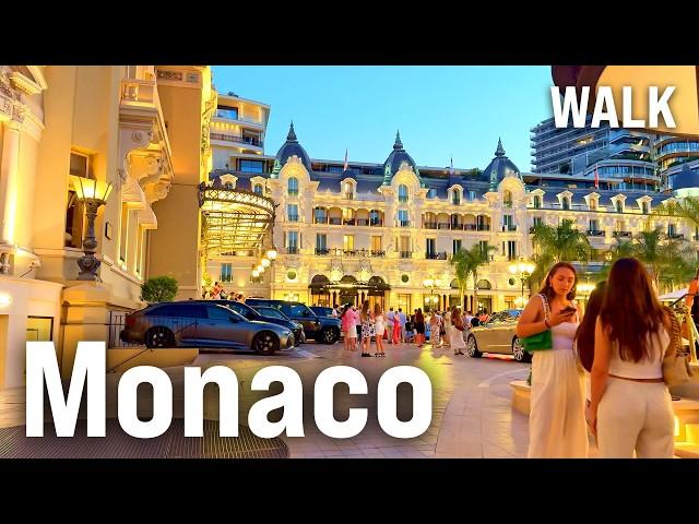 MONTE CARLO, Monaco 4K Evening Walk Tour with Captions [4K/60fps]