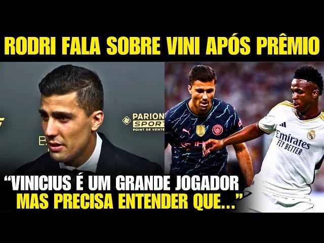  EITA! Olha o que o RODRI FALOU DO VINICIUS JR na ENTREVISTA PÓS PREMIAÇÃO!