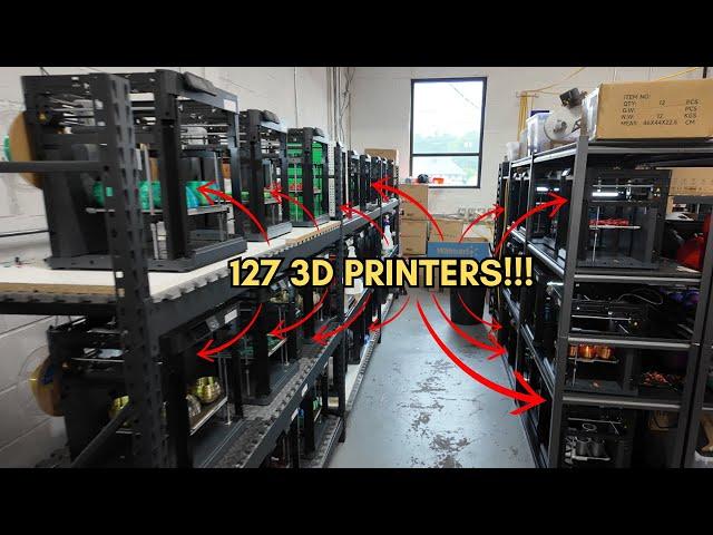 3D Print Farm Tour! 127 3D Printers