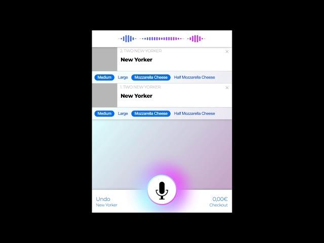 Voice UI example: Pizza ordering with voice using Speechly